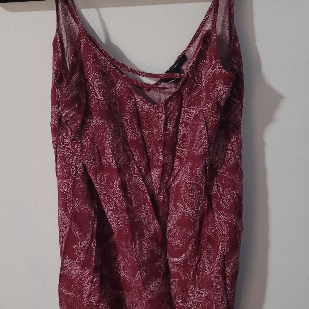 Forever 21 Purple Paisley V Neck Tank Top size XS